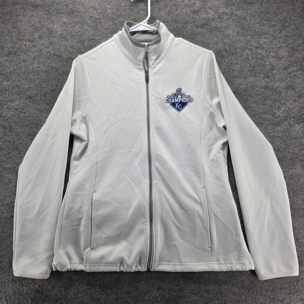 Kansas City Royals Jacket Womens M White MLB Baseball Antigua 2015 World Series